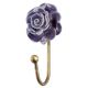 Purple Flower Ceramic Wall Hook